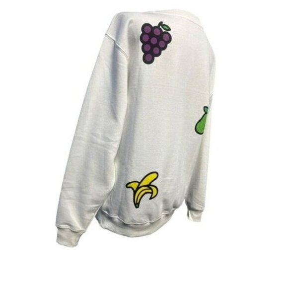 HELLO KITTY CREWNECK SWEATSHIRT WOMEN XS WHITE PREPPY LIGHT SWEATER RELAX - Picture 6 of 8